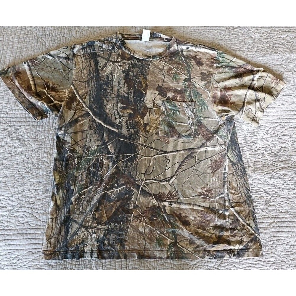 Liberty Realtree Hardwoods Camo Shirt Men XL Pocket Tee Hunting